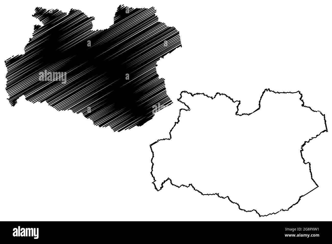 Landkreis Soest (Bundesrepublik Deutschland, Land Nordrhein-Westfalen, NRW, Region Arnsberg) Kartenvektordarstellung, Scribble-Skizze Soest-Karte Stock Vektor