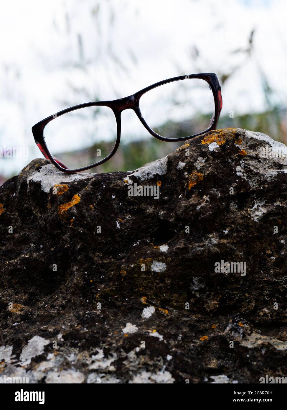 Nerdy Brillen für Buchcover Stockfoto