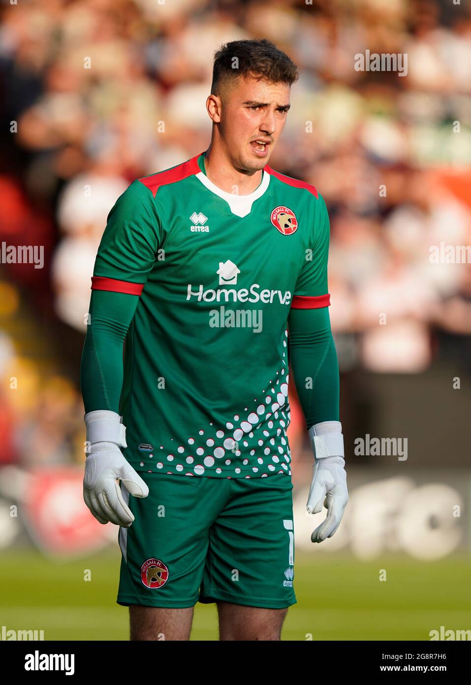 Walsall, England, 21. Juli 2021. Jack Rose von Walsall während des Vorsaison-Freundschaftsspiel im Banks's Stadium, Walsall. Bildnachweis sollte lauten: Andrew Yates / Sportimage Stockfoto