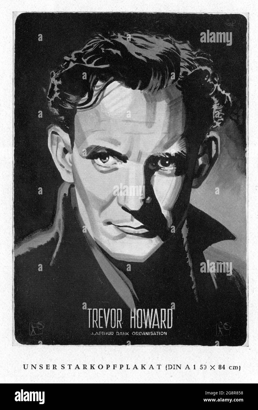 TREVOR HOWARD Deutsches Werbeplakat für DIE LEIDENSCHAFTLICHEN FREUNDE 1949 Regisseur DAVID LEAN Roman H.G. Wells Drehbuch Eric Ambler Produzent Ronald Neame Moderator J. Arthur Rank Cineguild / General Film Distributors (GFD) Stockfoto