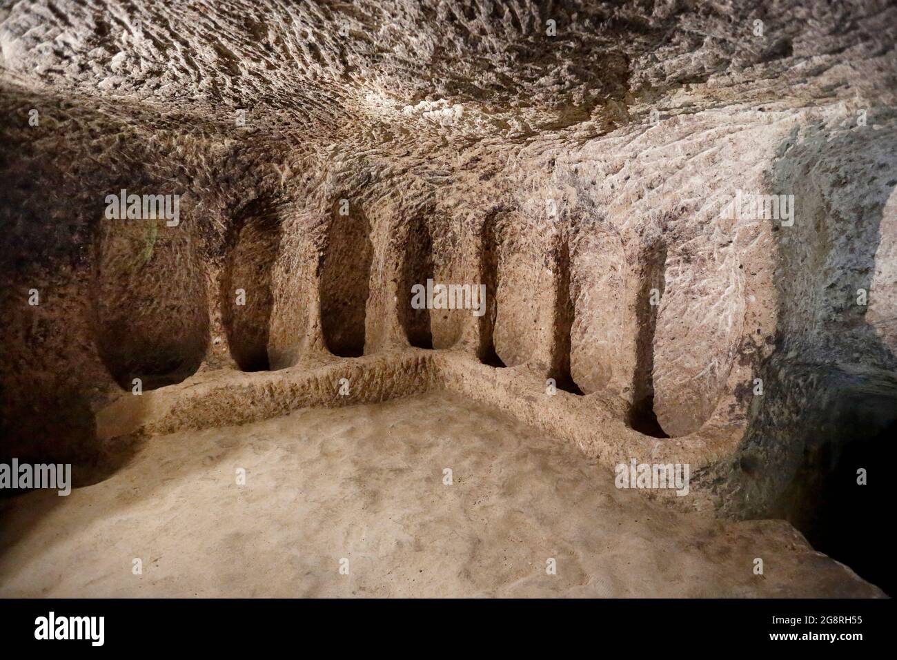 Derinkuyu Cave, Unterirdische Stadt, Kappadokien, Türkei Stockfoto