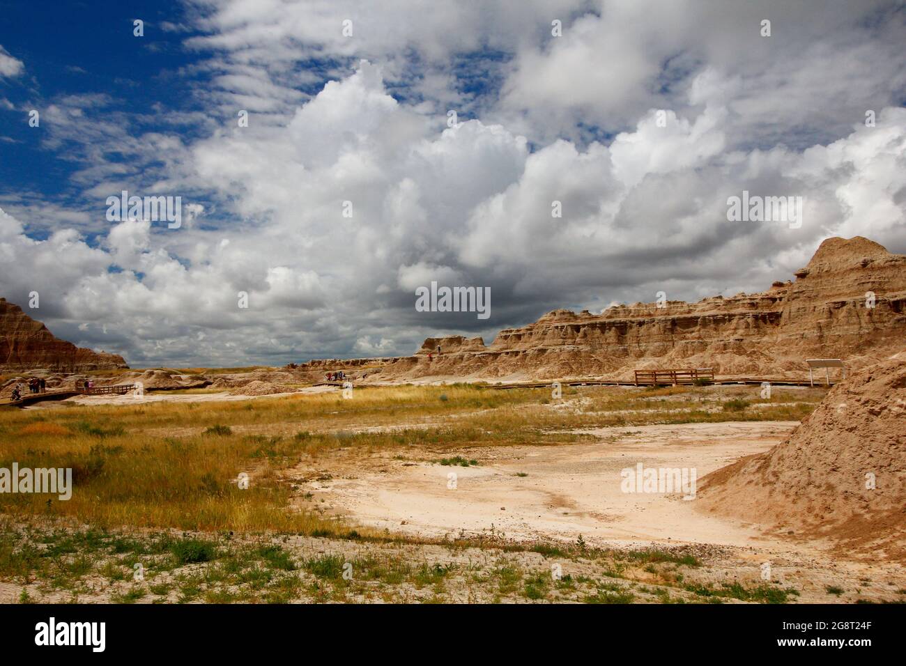 Rund um das Fossil Exhibit Area, Badlands National Park, South Dakota Stockfoto