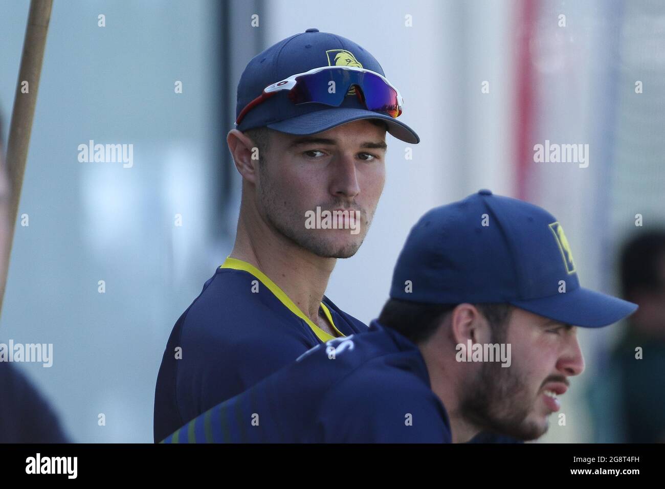 BECKENHAM, GROSSBRITANNIEN. 22. JULI Jack Campbell von Durham gesehen während des Royal London One Day Cup Spiels zwischen Kent und Durham auf dem County Ground, Beckenham am Donnerstag, dem 22. Juli 2021. (Kredit: Will Matthews | MI News ) Kredit: MI News & Sport /Alamy Live News Stockfoto