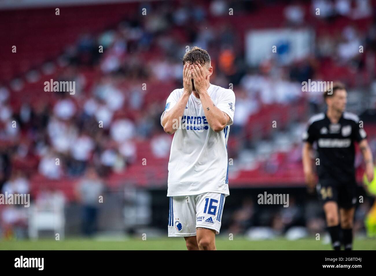 Kopenhagen, Dänemark. Juli 2021. PEP Biel (16) des FC Kopenhagen während des Europa Conference League-Spiels zwischen dem FC Kopenhagen und Torpedo-Belaz Zhodino in Parken in Kopenhagen, Dänemark. (Foto: Gonzales Photo/Alamy Live News Stockfoto