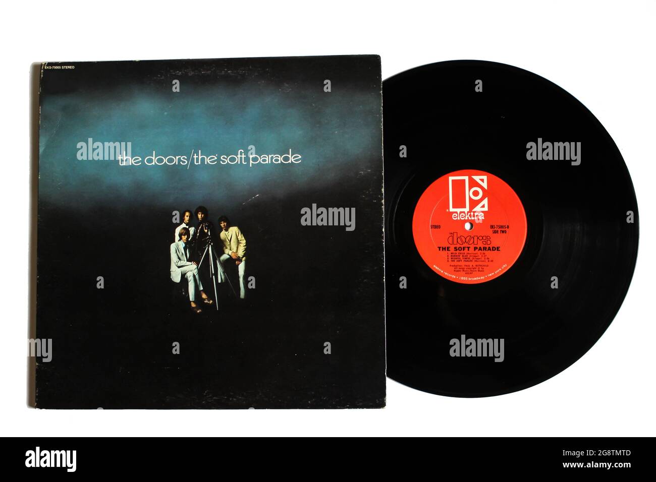 Rockband, das Doors-Musikalbum auf Vinyl-Schallplatte. Titel: Das Cover des Albums „Soft Parade“ Stockfoto