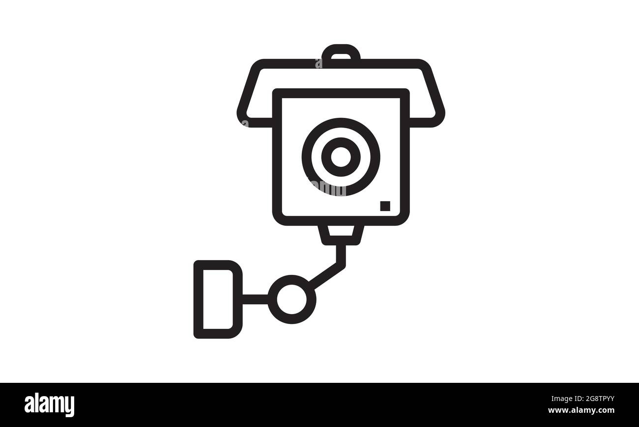 CCTV-Kamerasymbol. Vektorgrafik Überwachungskamera isoliert auf Weiß. Sicherheitskamera im Glyphen-Stil, entwickelt für Web und App. Eps 10 Stock Vektor