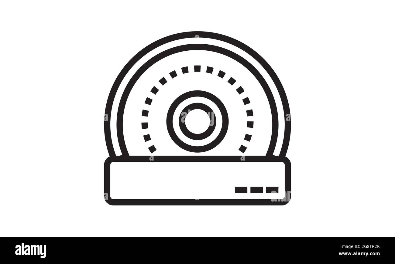 Dome-Symbol für Überwachungskameras in flacher Ausführung für Vektorbilder von Apps Stock Vektor