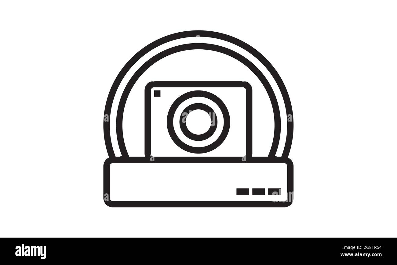 Vigilance Kamera-Symbol auf weißem Hintergrund, Vektorgrafik Stock Vektor