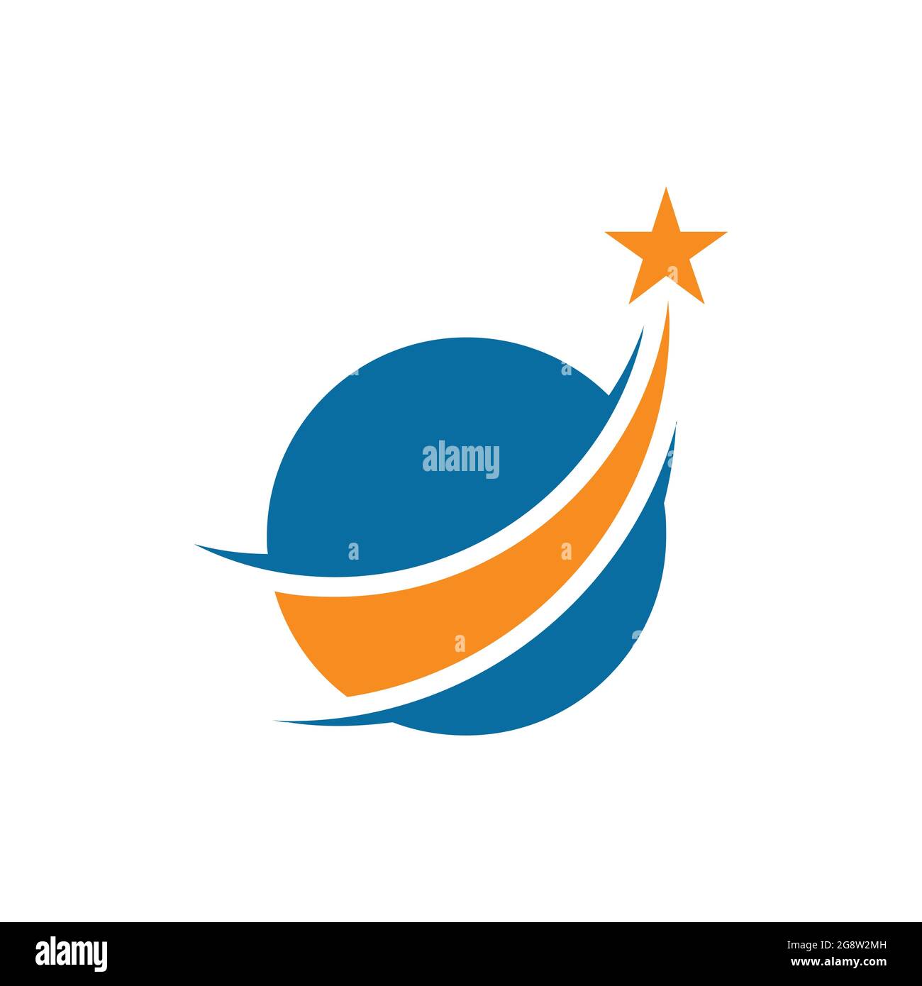 Star World Way Logo Icon Vektor flaches Konzept Design Stock Vektor