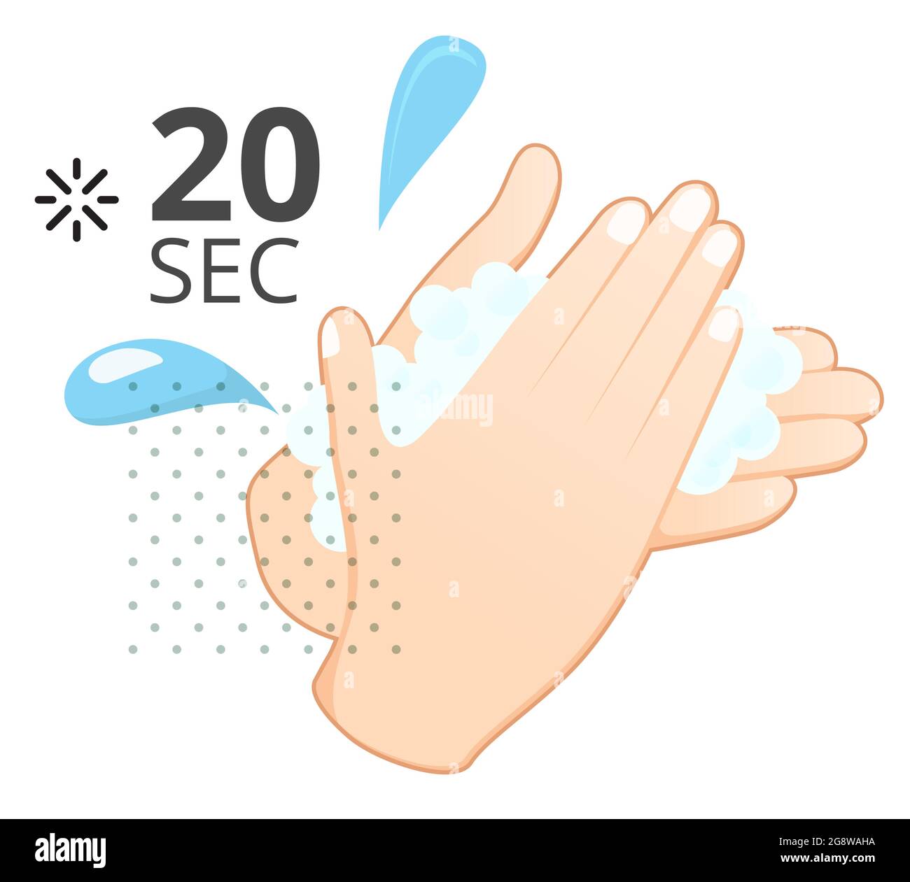 Hygiene - Symbol für 20 Sekunden Handwäsche als EPS 10 Datei Stock Vektor