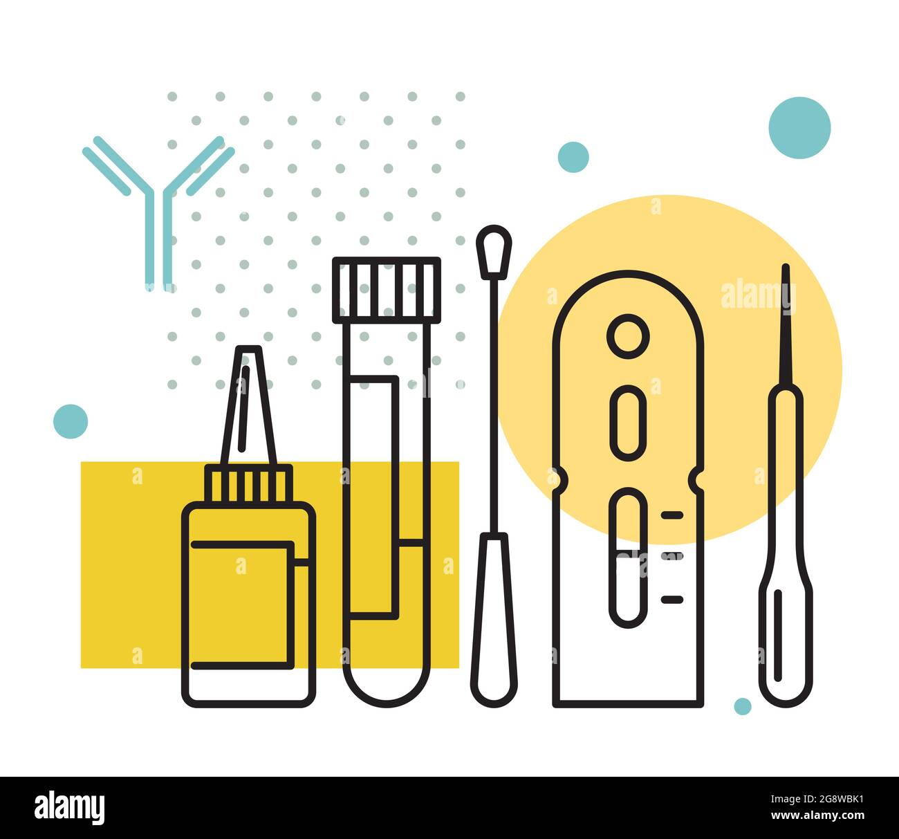COVID-19 - Antigen Testing Kits - Illustration als eps 10 Datei. Stock Vektor