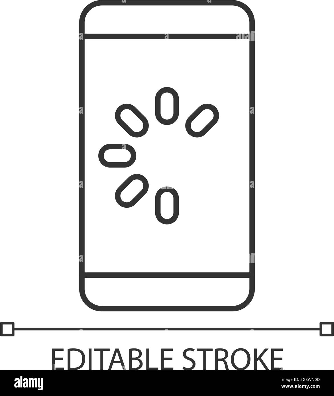 Lineares Symbol für langsames Telefon Stock Vektor