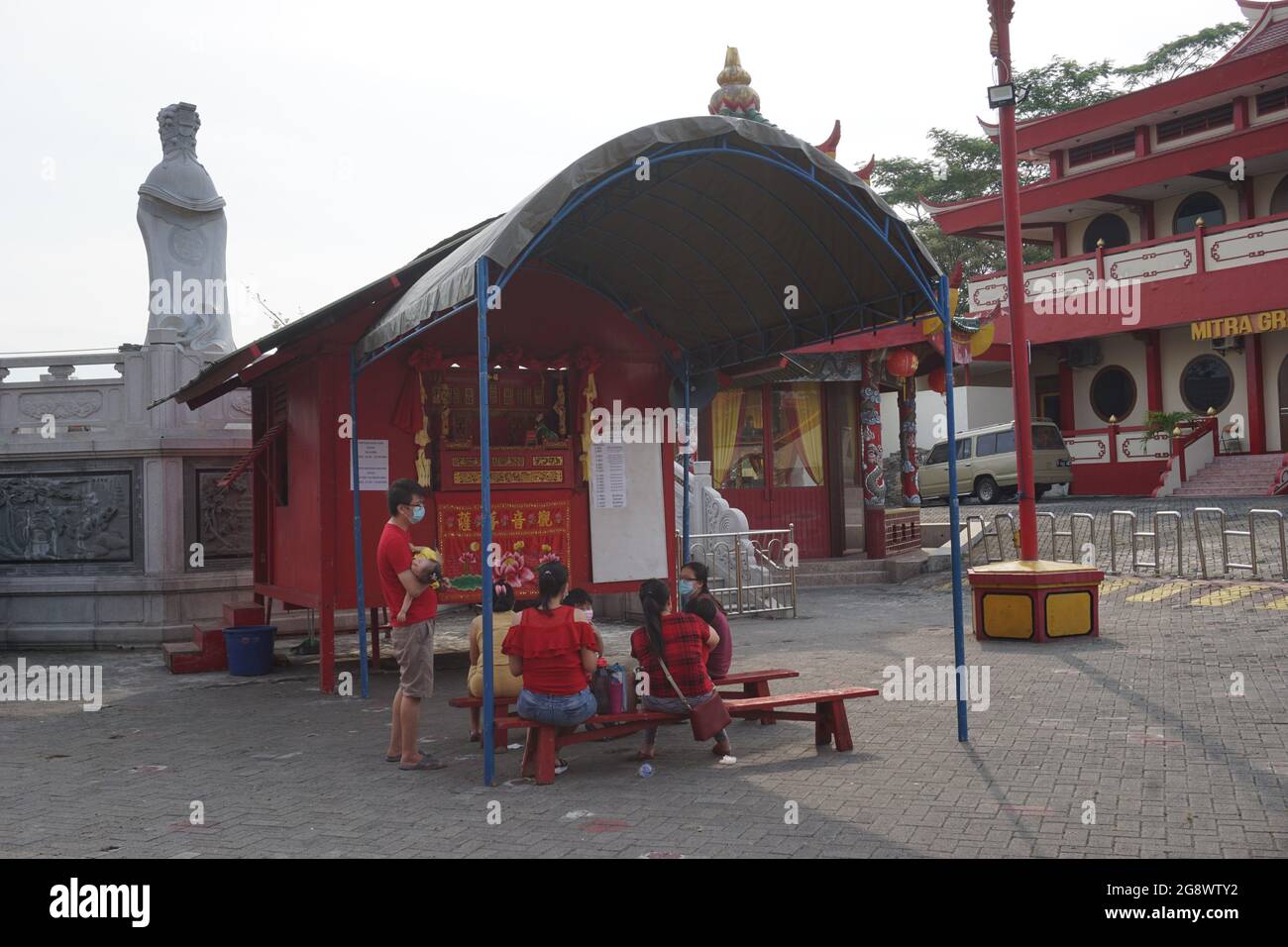 Ein weiterer Teil des tjoe hwie kiong Tempelgebäudes in Kediri, Ost-Java, Indonesien Stockfoto