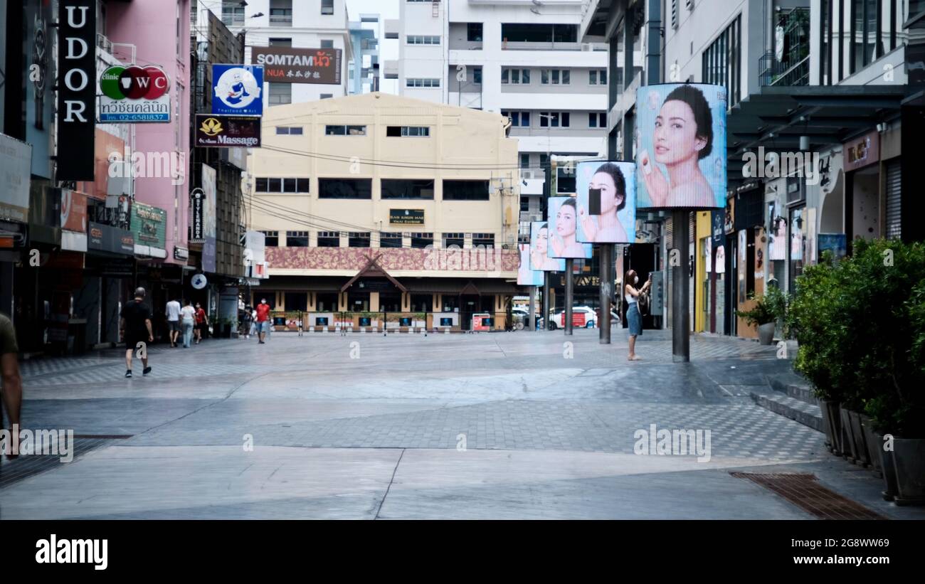 Siam Square Mitte des Tages Bangkok Thailand während der covid 19 Stockfoto