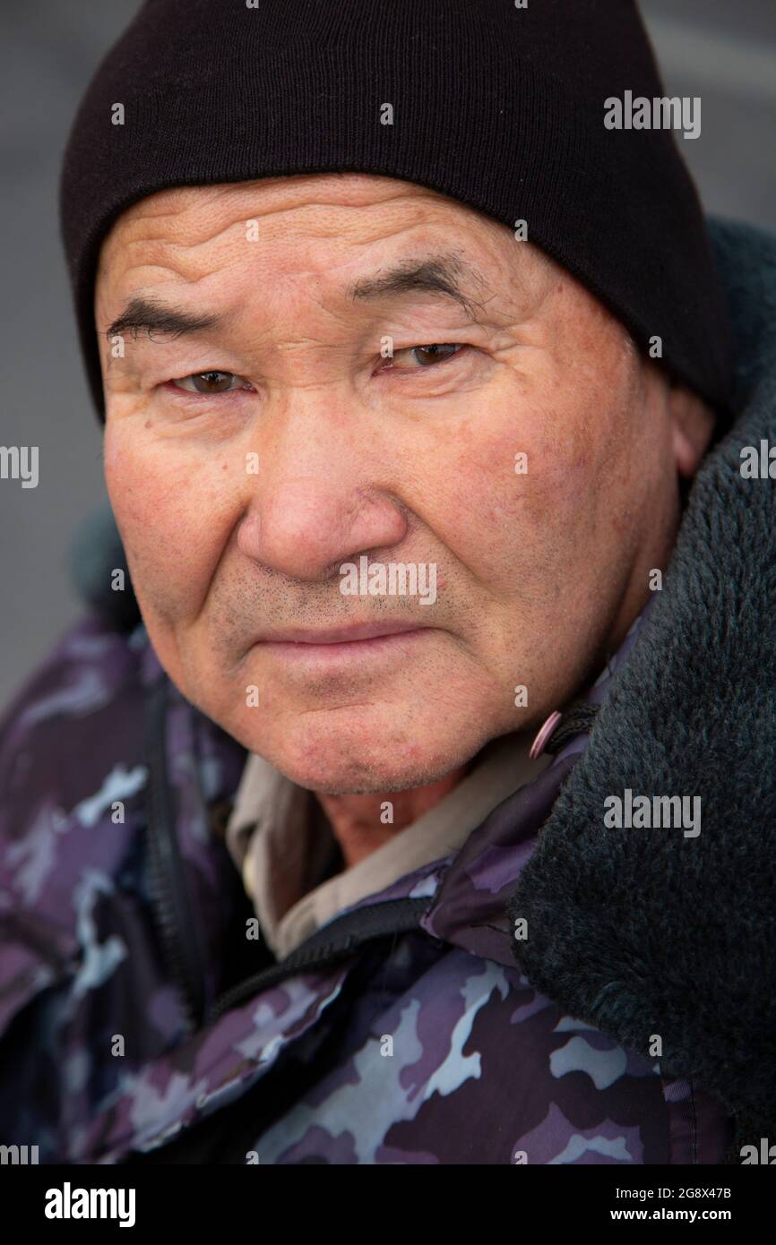 Porträt eines Kirgisen in Bischkek, Kirgisistan Stockfoto