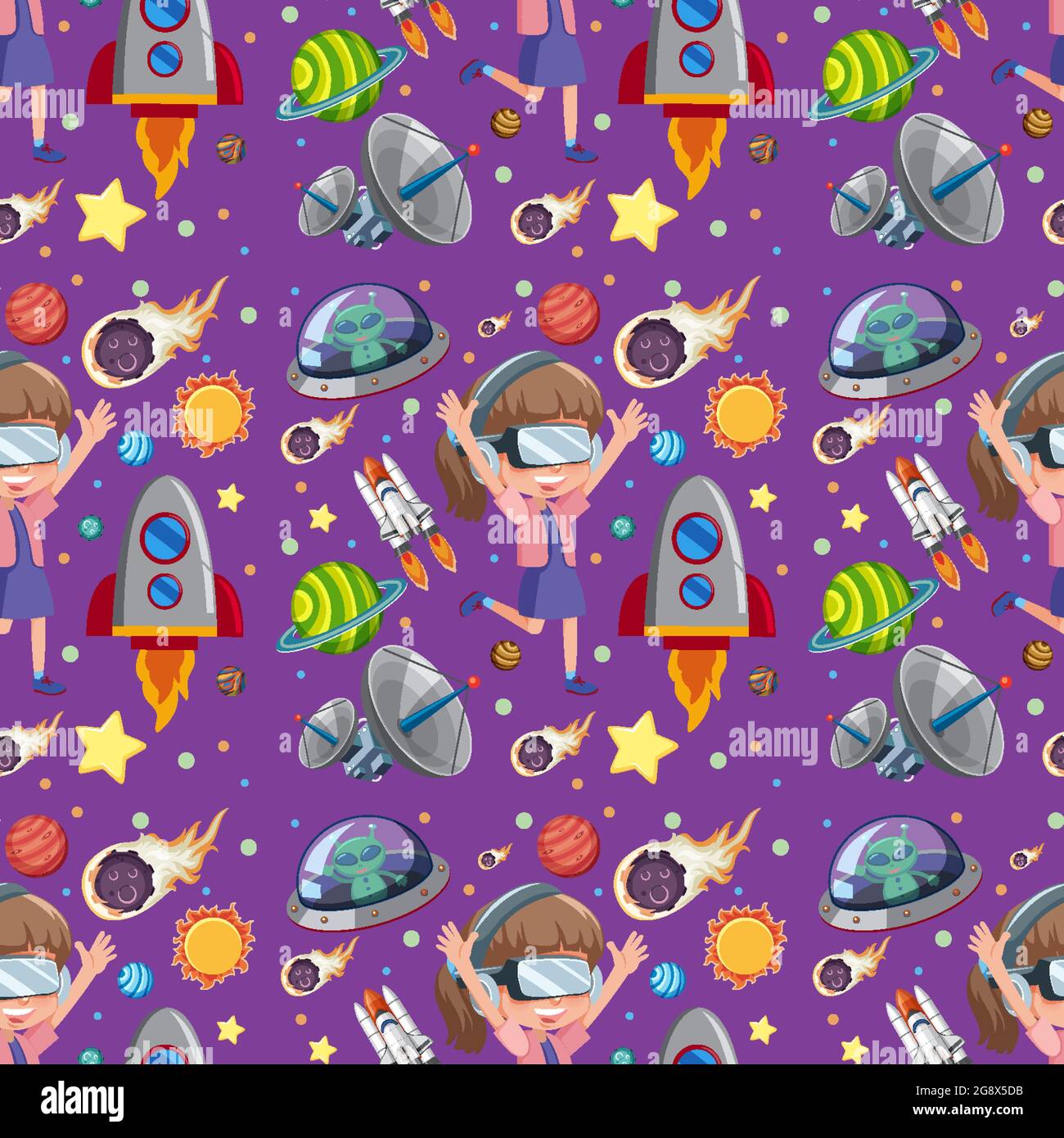 Wissenschaft Kinder nahtlose Hintergrund Illustration Stock Vektor