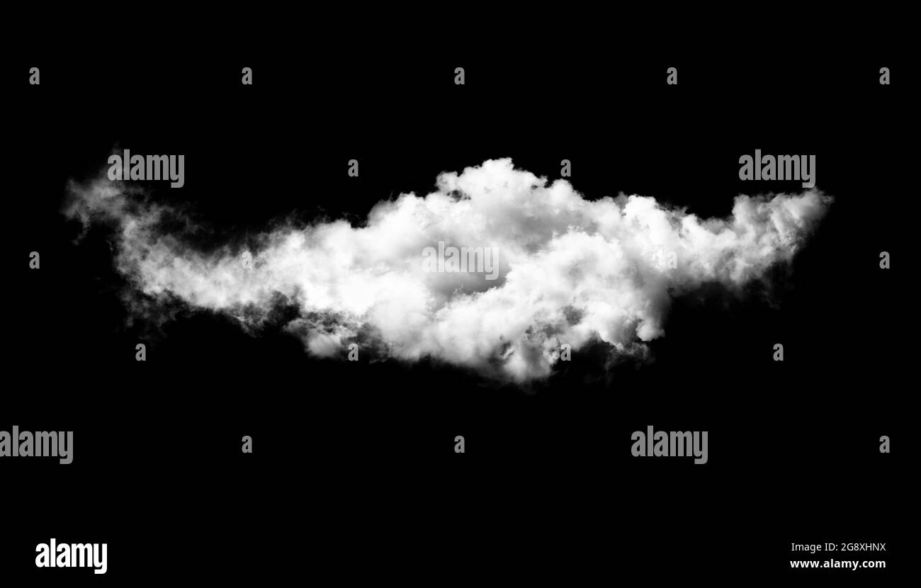 Seltsame Wolke auf schwarzem Hintergrund Stockfoto
