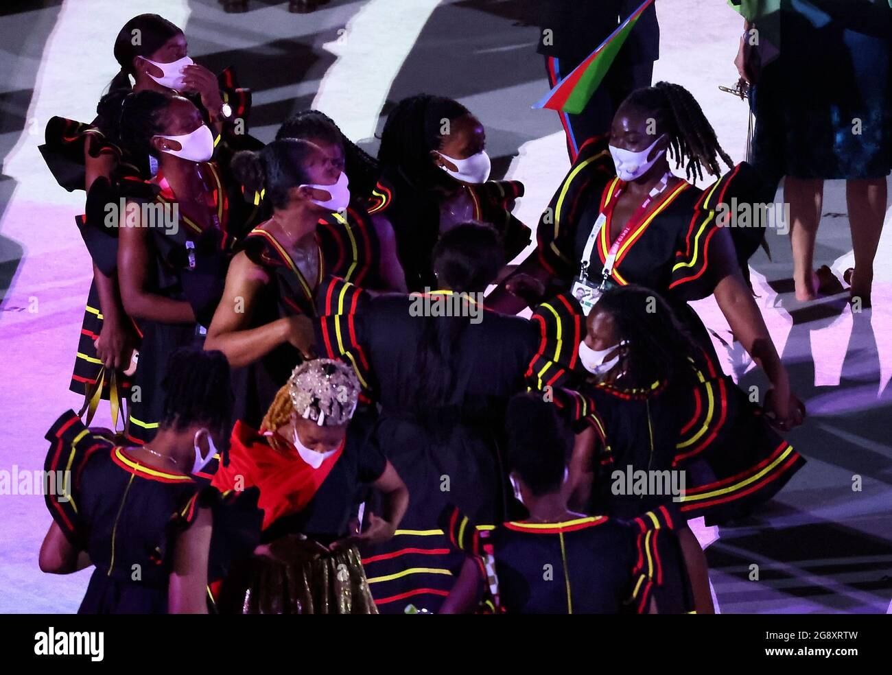 Tokio, Japan. Juli 2021. Die olympische Delegation Angolas zieht im
