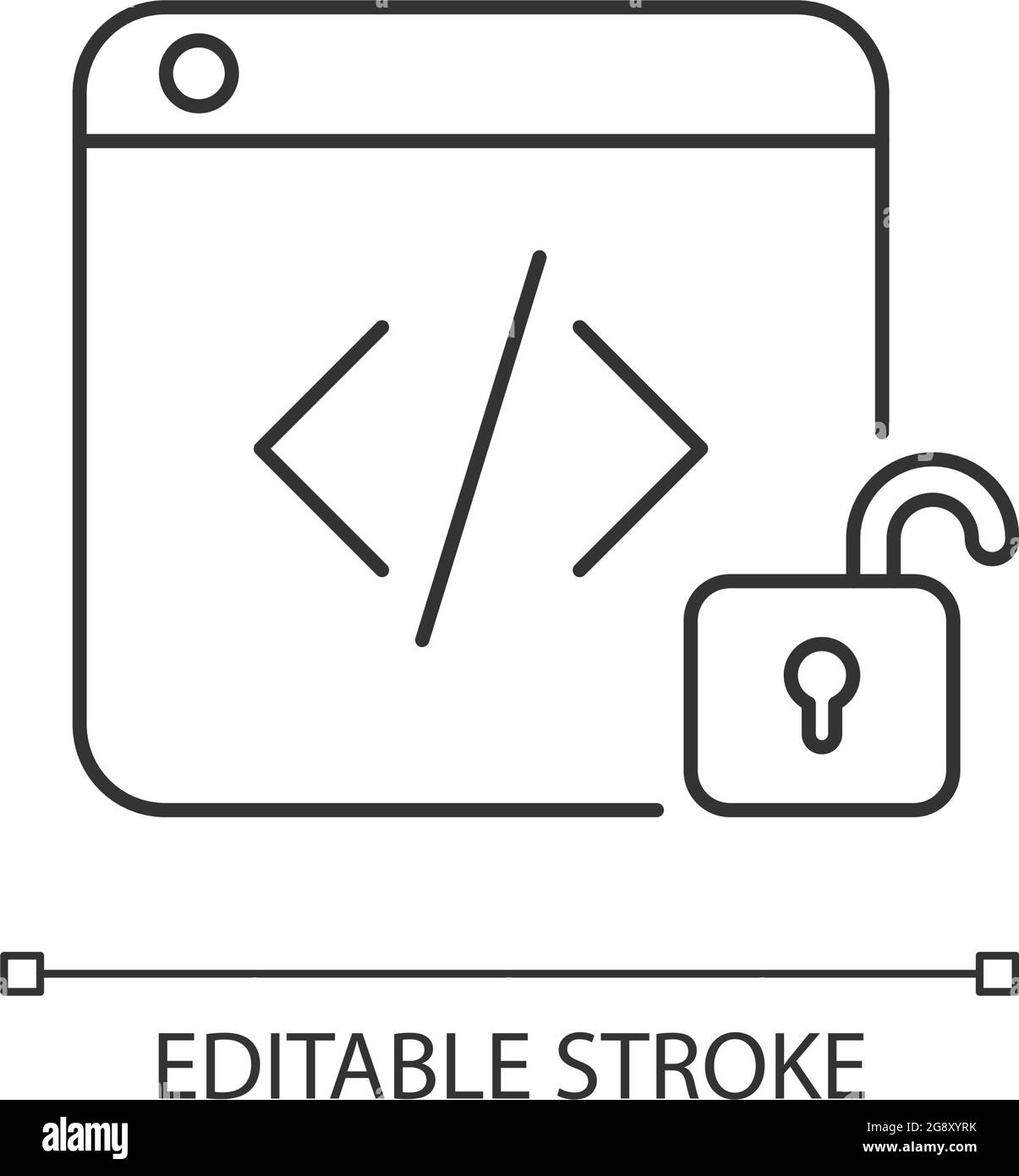 Lineares Symbol für Open Source Code-Plattformen Stock Vektor