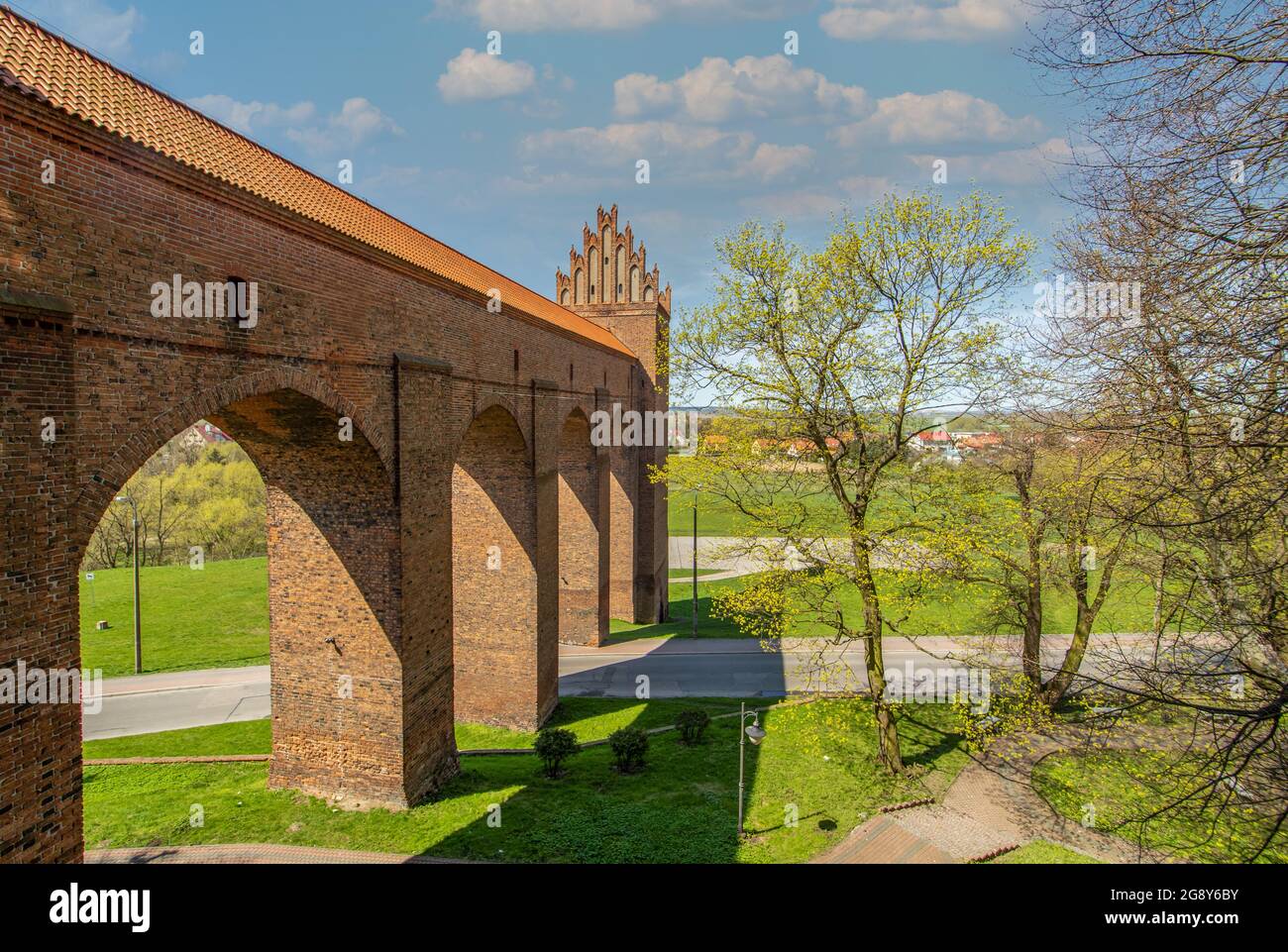 Das Schloss Kwidzyn wurde 1233 erbaut und ist ein schönes Beispiel für die Architektur der deutschen Ritterburgen. Es ist berühmt für seine roten Backsteine und seine ungewöhnliche Form Stockfoto