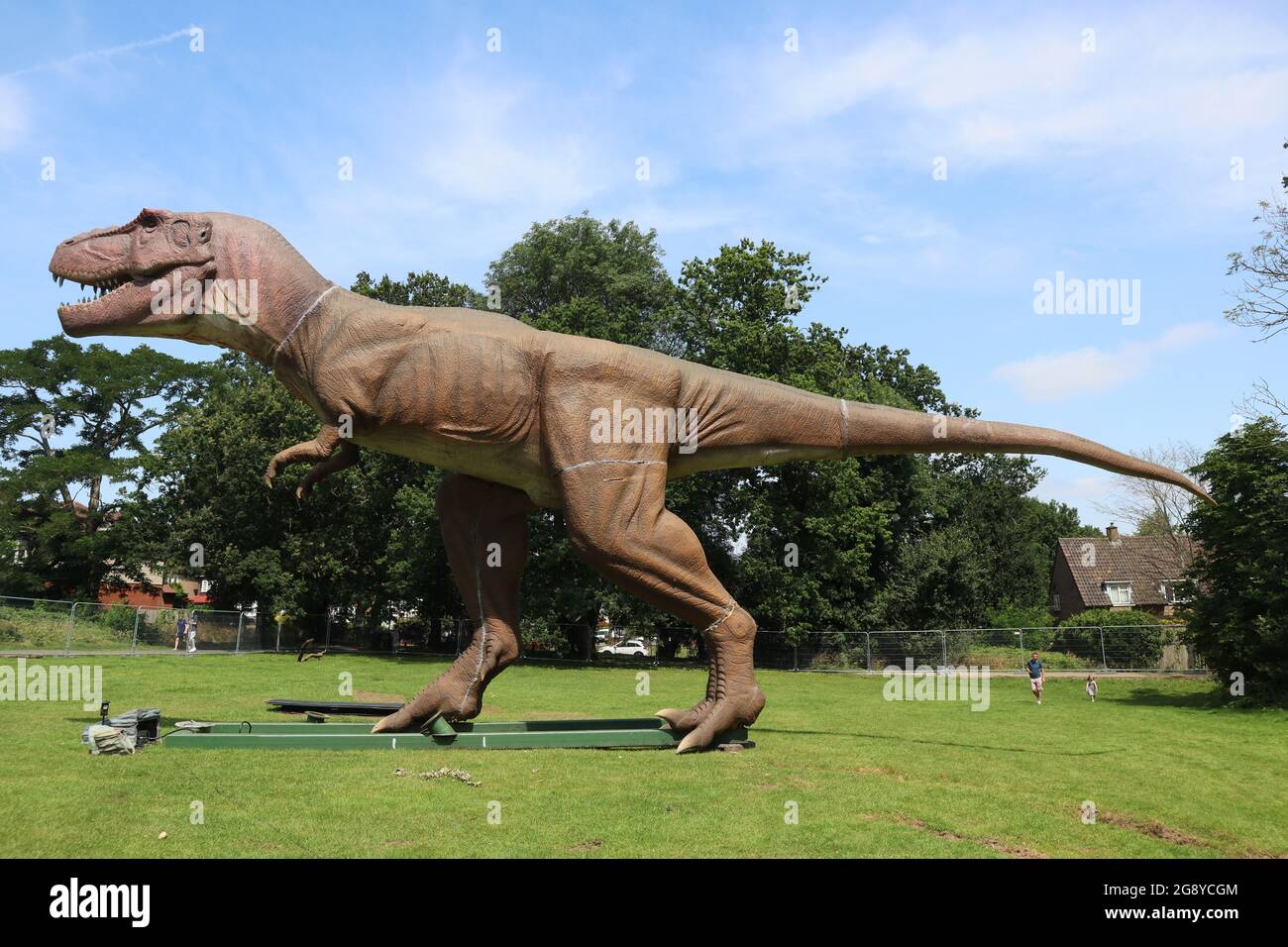 Jurassic Encounter London Launch, Grovelands Park, London, Großbritannien, 23. Juli 2021, Foto von Richard Goldschmidt Stockfoto