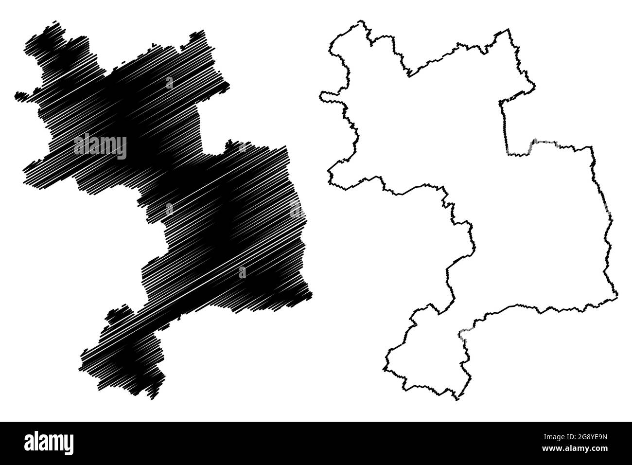 Landkreis Unna (Bundesrepublik Deutschland, Land Nordrhein-Westfalen, NRW, Region Arnsberg) Kartenvektordarstellung, Scribble-Skizze Unna-Karte Stock Vektor