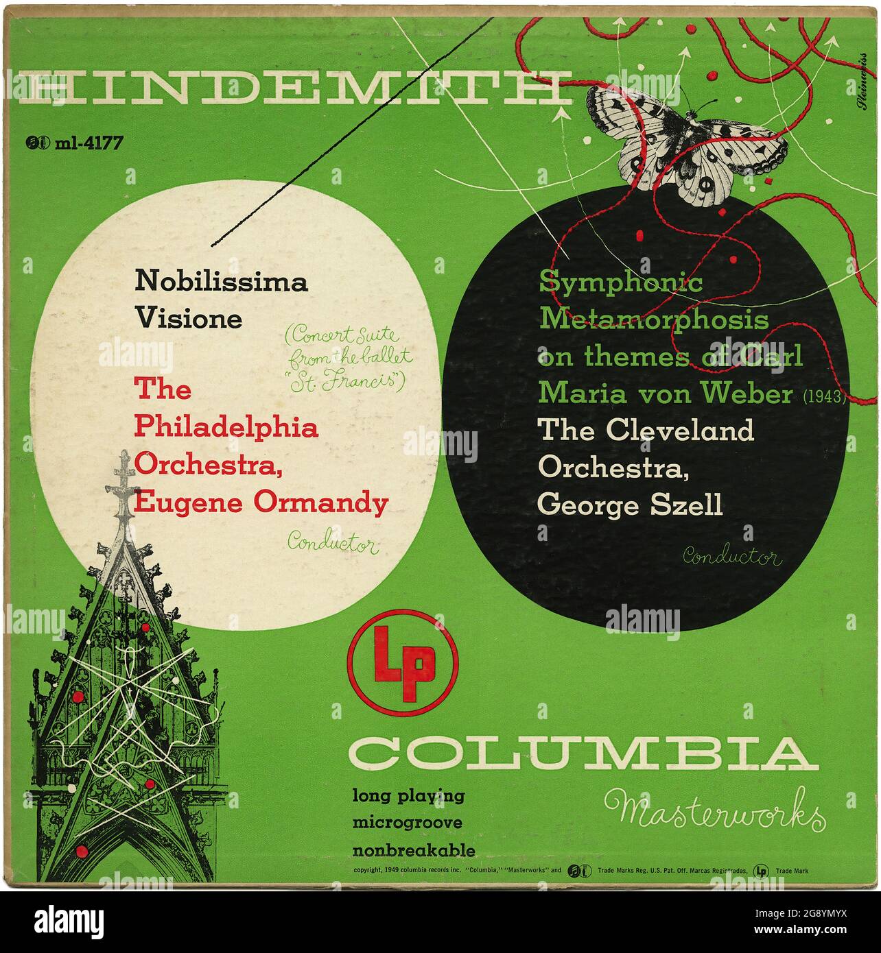 Hindemith - Vintage Vinyl Schallplattencover Stockfoto