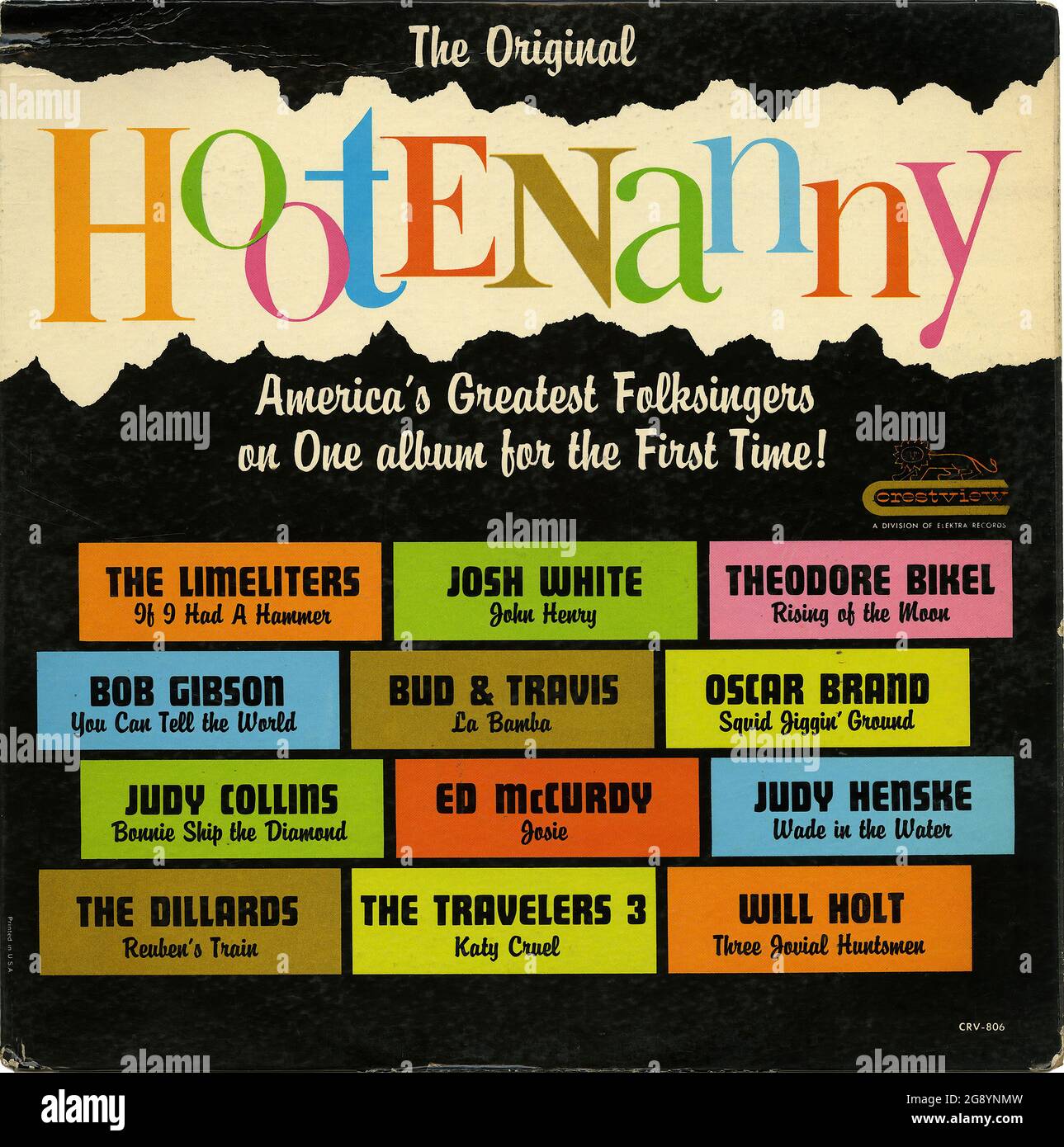 Hootenanny - Vintage Vinyl Schallplattencover Stockfoto