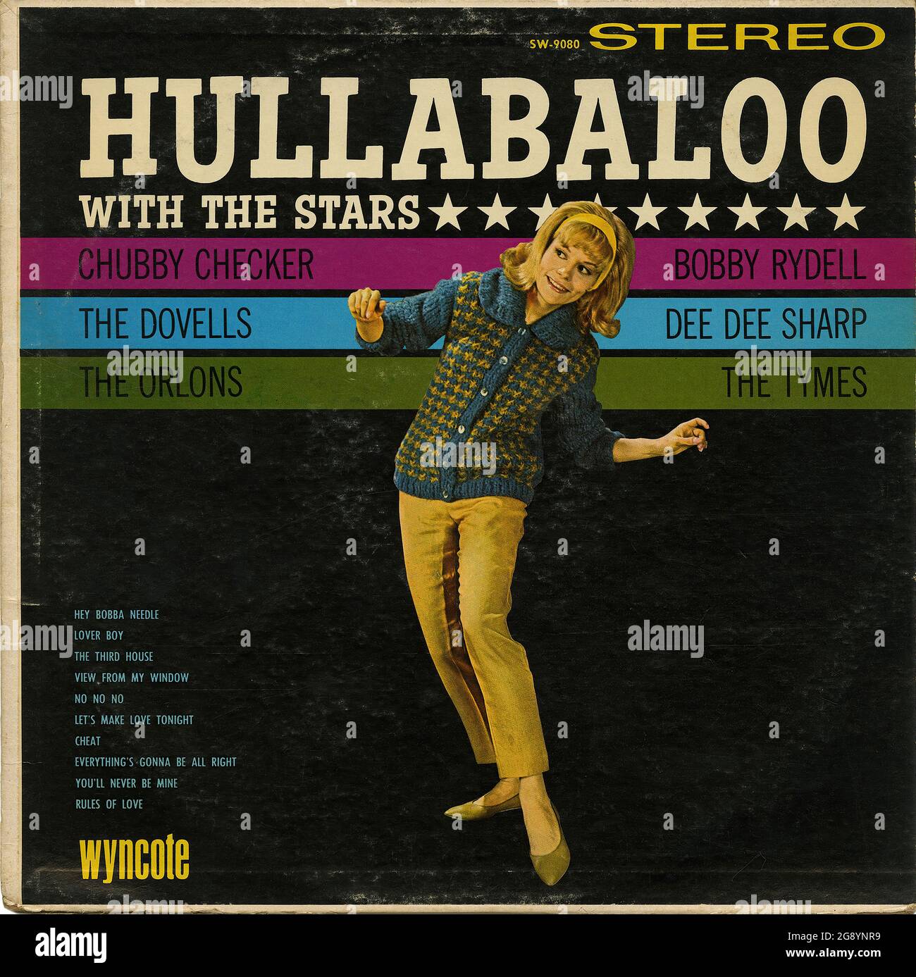 Hullabaloo With The Stars - Vintage Vinyl Schallplattencover Stockfoto
