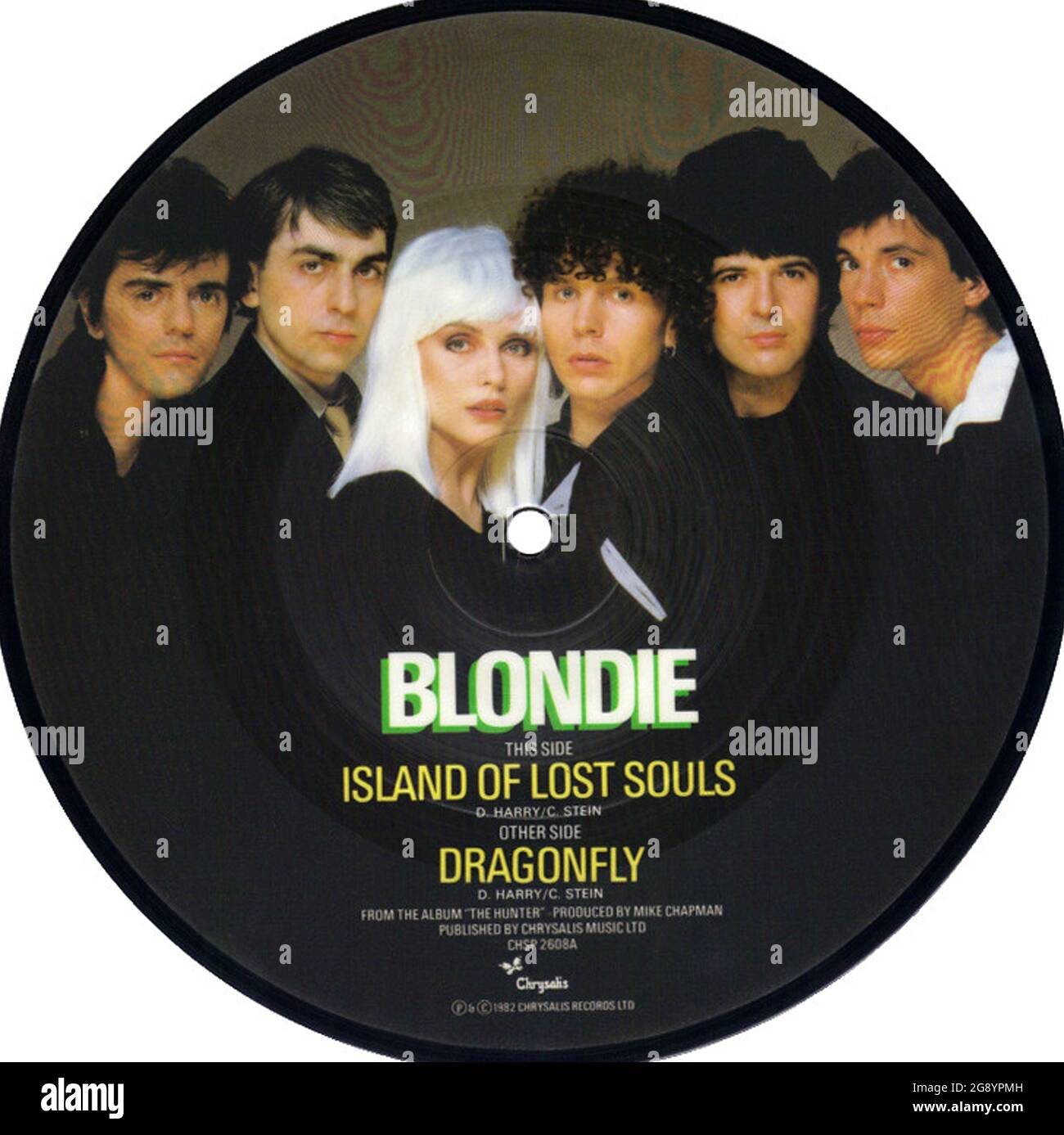 Island of Lost Souls, Blondie Vintage Vinyl Schallplattencover Stockfoto