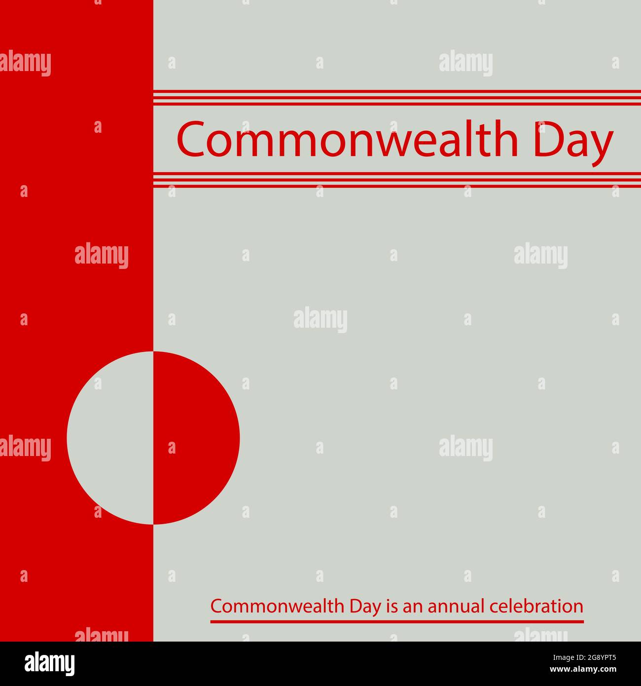 Der Commonwealth Day ist ein jährliches Fest. Stock Vektor
