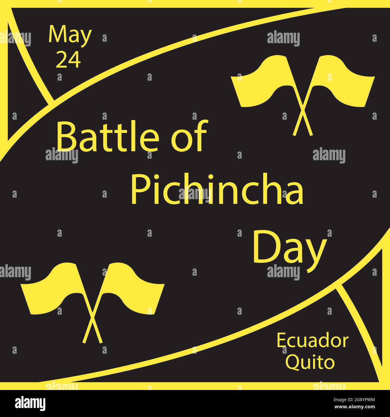 Die Schlacht von Pichincha ist ein ecuadorianischer Feiertag am 24. Mai Stock Vektor