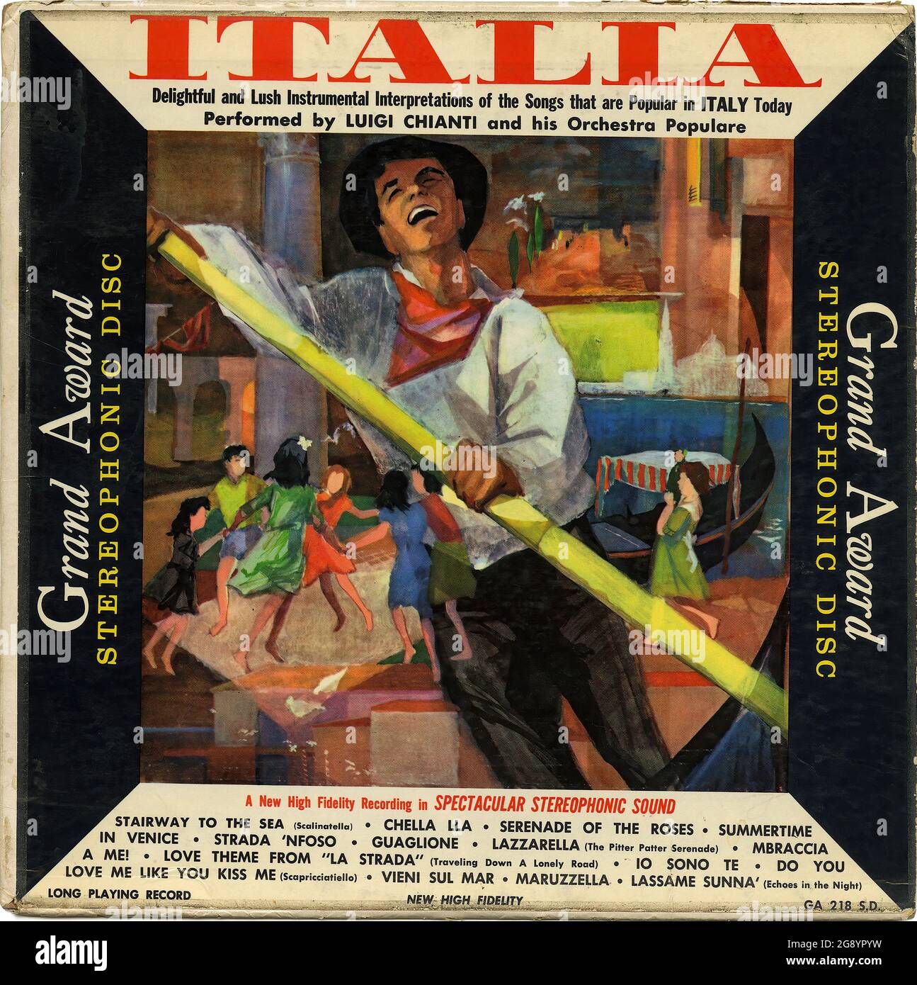 Italia - Vintage Vinyl Schallplattencover Stockfoto