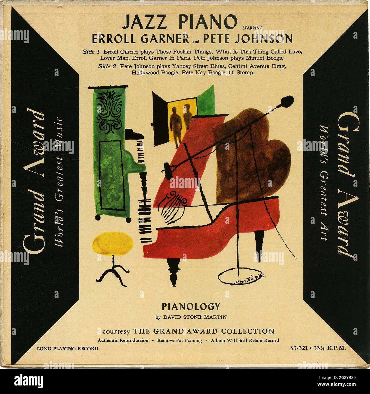 Jazz Piano - Vintage Vinyl Schallplattencover Stockfoto