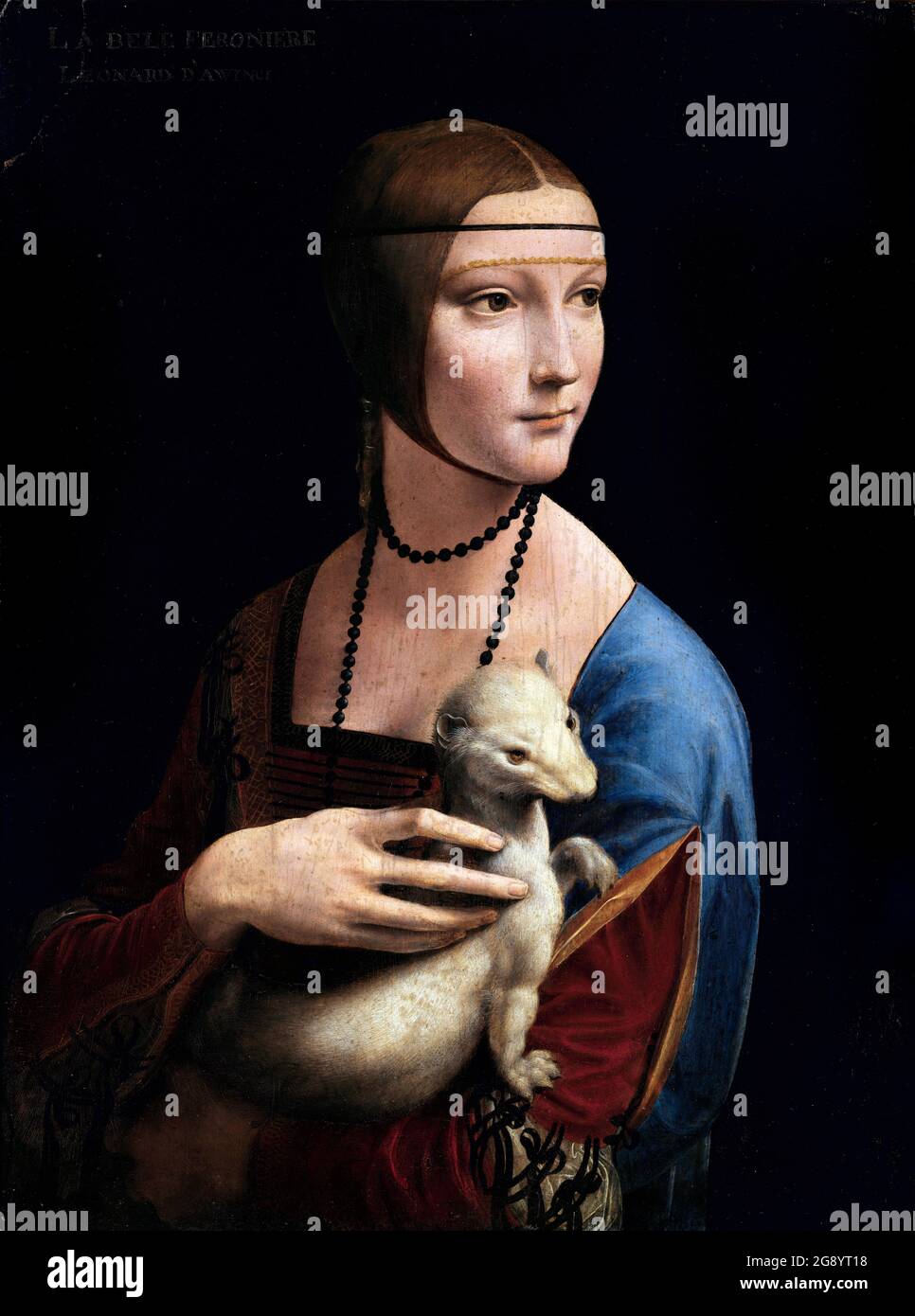 Lady with an Ermine von Leonardo da Vinci (1452–1519), Öl auf Tafel, c. 1489 Stockfoto