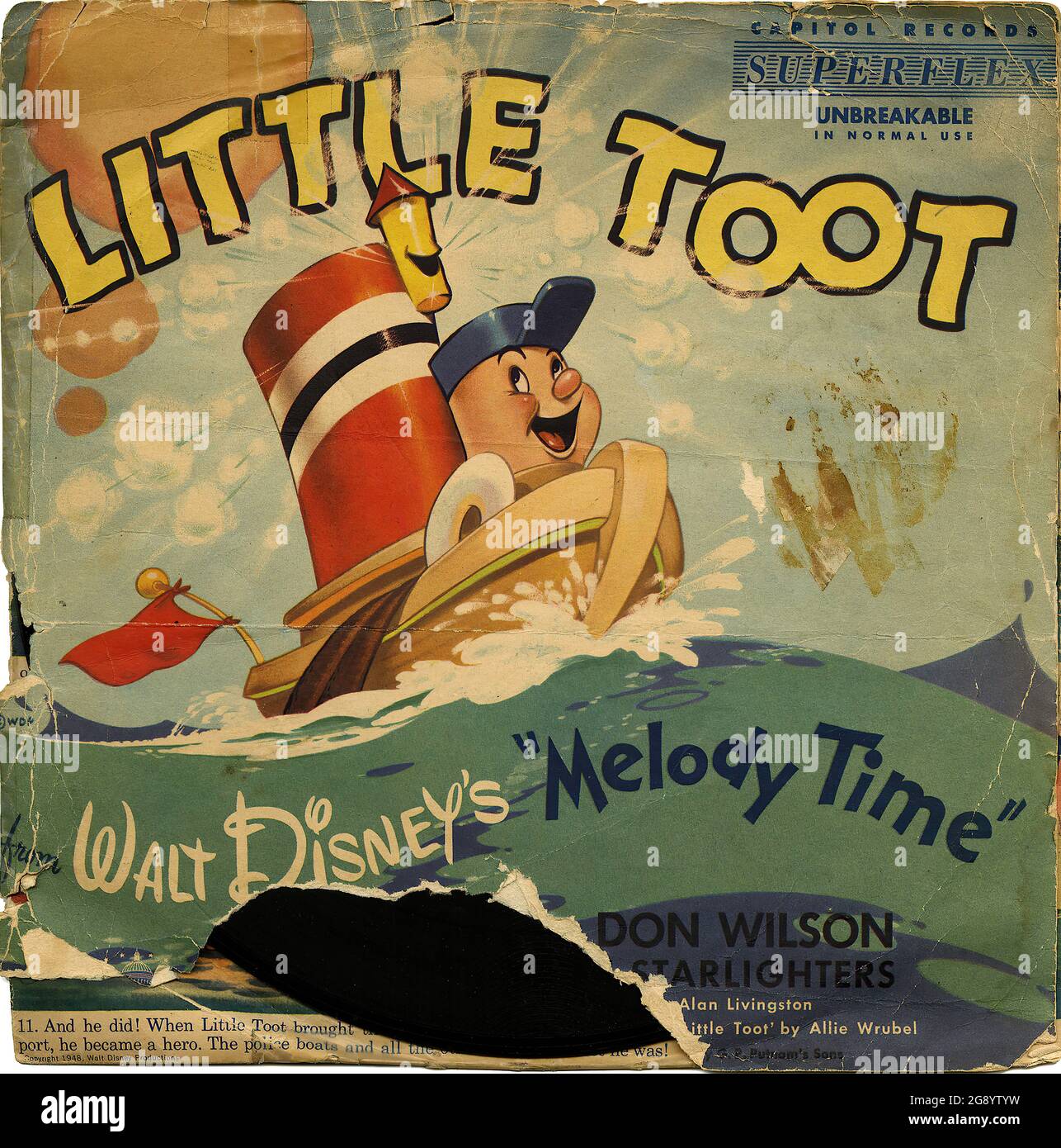 Little Toot - Vintage Vinyl Schallplattencover Stockfoto
