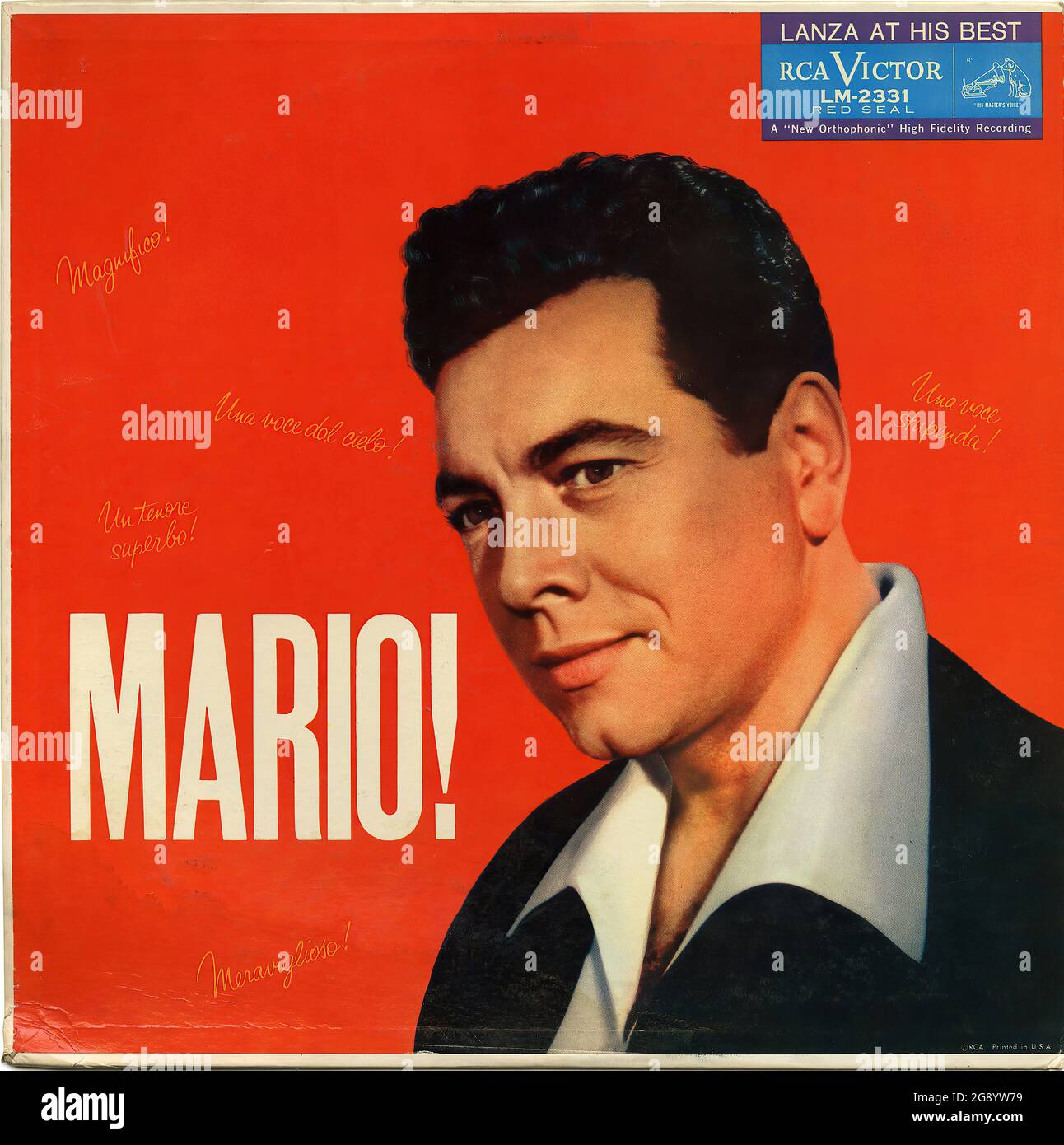 Mario! - Vintage Vinyl Schallplattencover Stockfoto