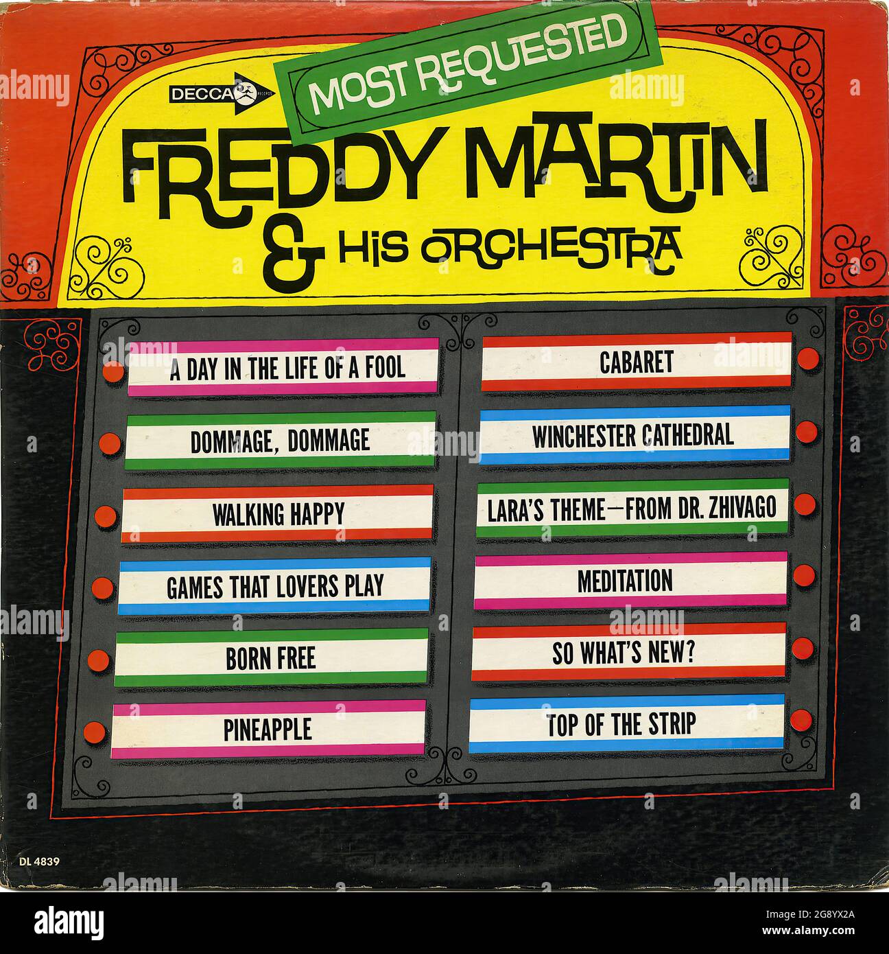 Am Häufigsten Gefragt - Vintage Vinyl Schallplattencover Stockfoto