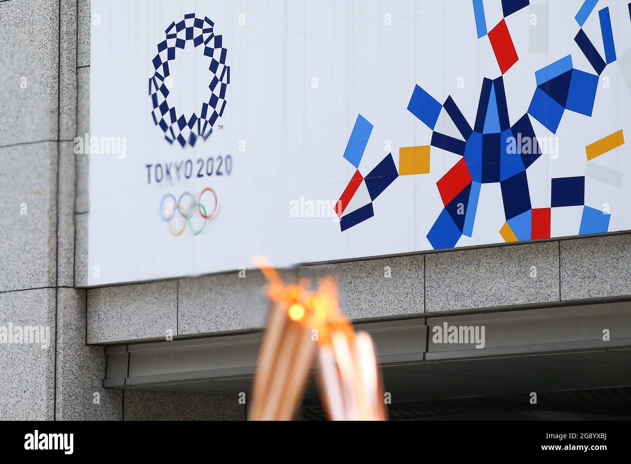 Tokio, Japan. Juli 2021. Am 23. Juli 2021 fand in Tokio, Japan, die Eröffnungszeremonie des Olympischen Fackellaufs 2020 in Tokio statt. (Foto von Kazuki Oishi/Sipa USA) Quelle: SIPA USA/Alamy Live News Stockfoto