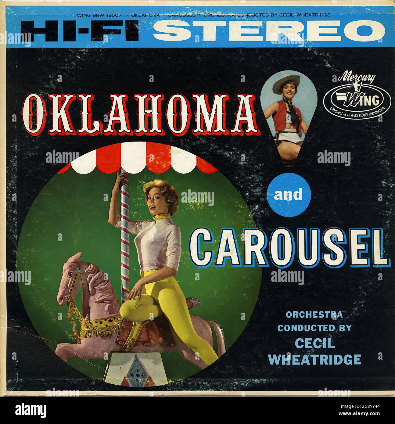 Oklahoma And Carousel - Vintage Vinyl Schallplattencover Stockfoto