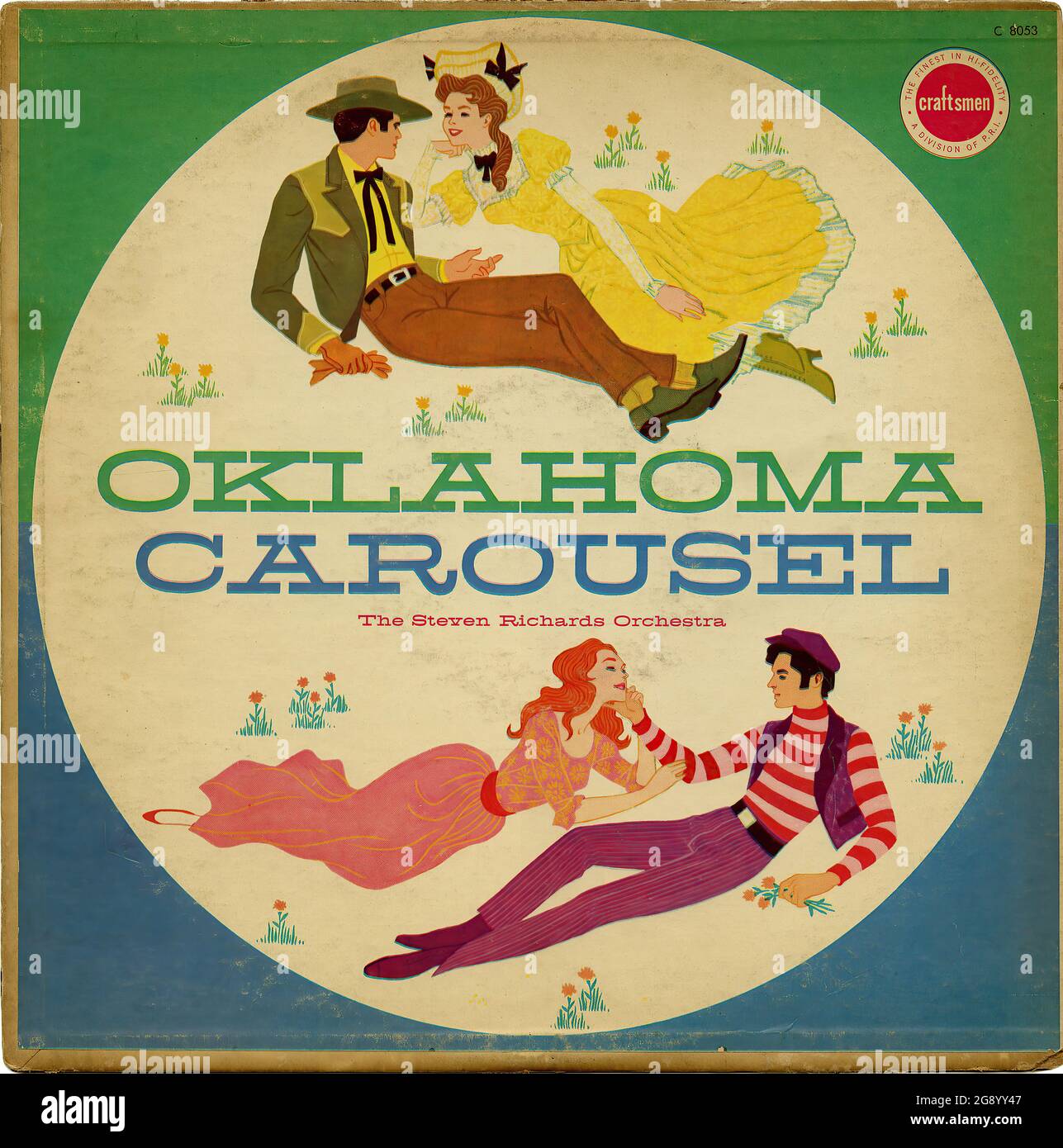 Oklahoma   Carousel - Vintage Vinyl Schallplattencover Stockfoto