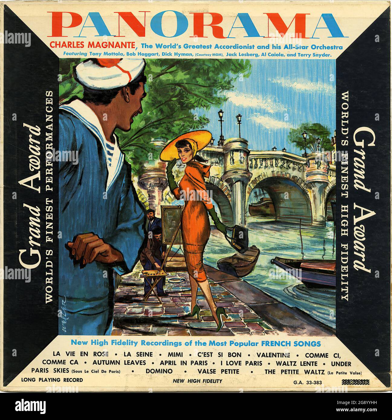 Panorama - Vintage Vinyl Schallplattencover Stockfoto