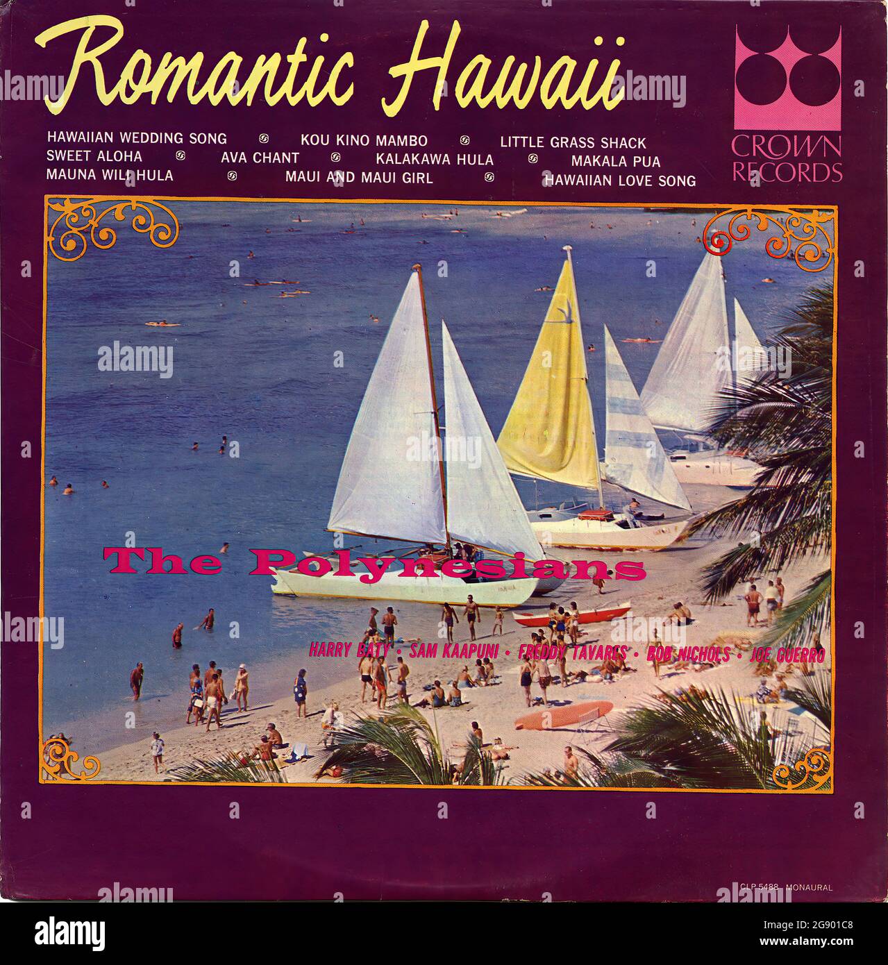 Romantic Hawaii - Vintage Vinyl Schallplattencover Stockfoto