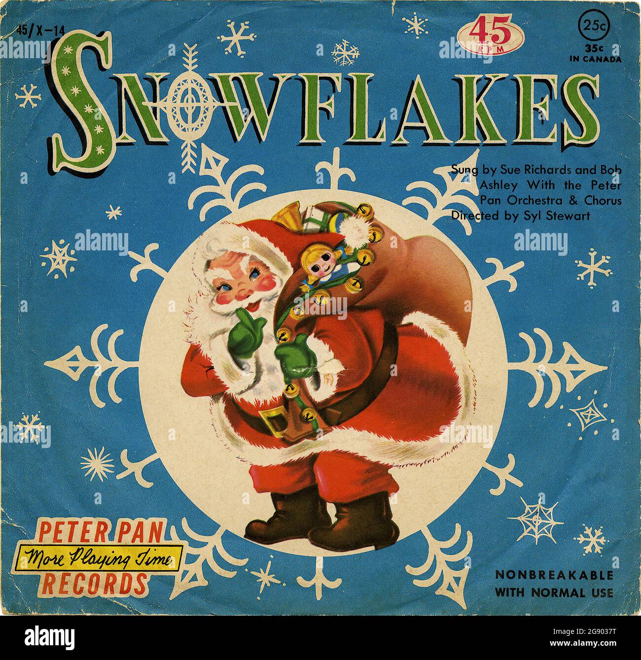 Schneeflocken - Vintage Vinyl Schallplattencover Stockfoto