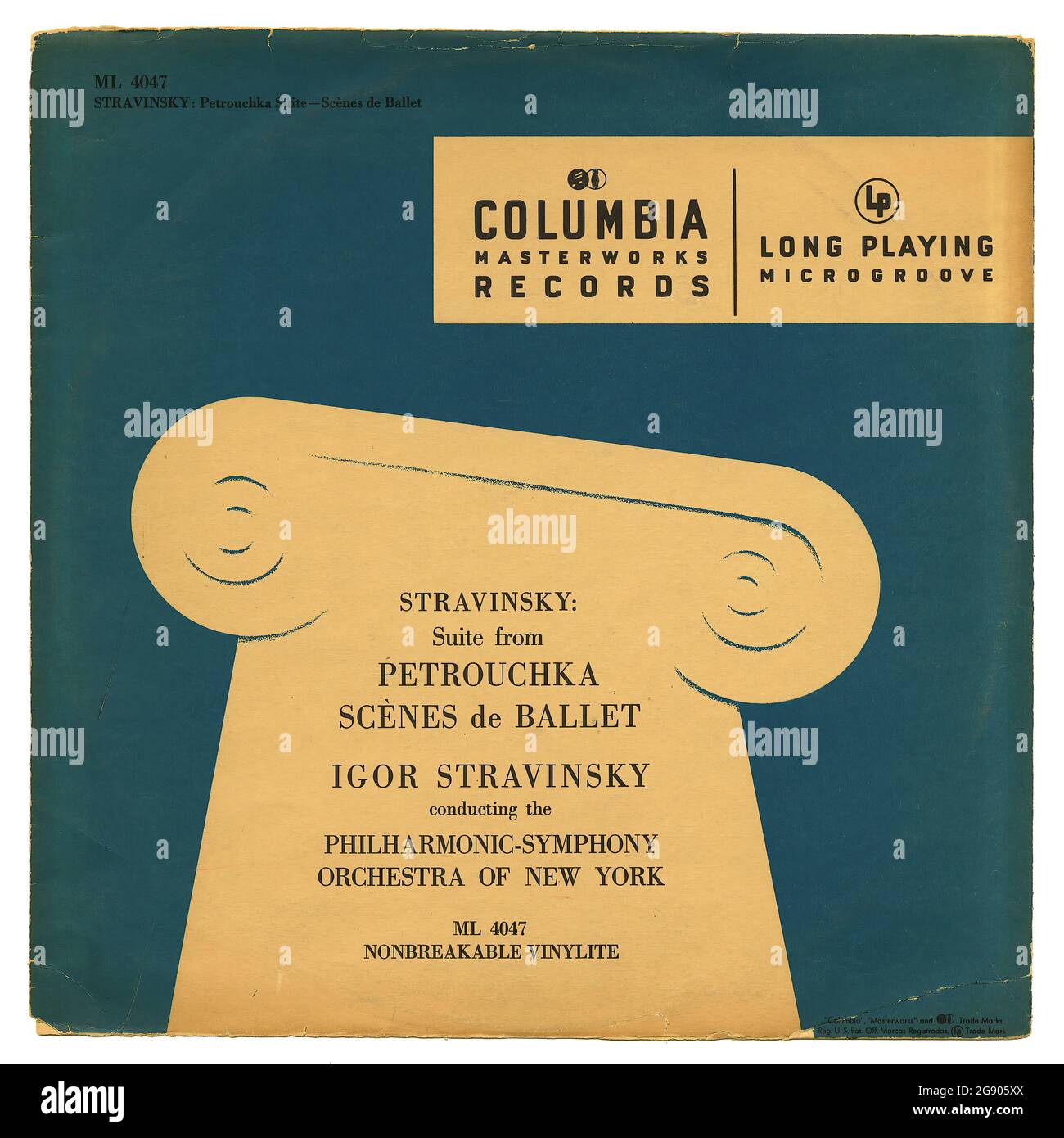 strawinsky dirigiert... - Vintage Vinyl Schallplattencover Stockfoto