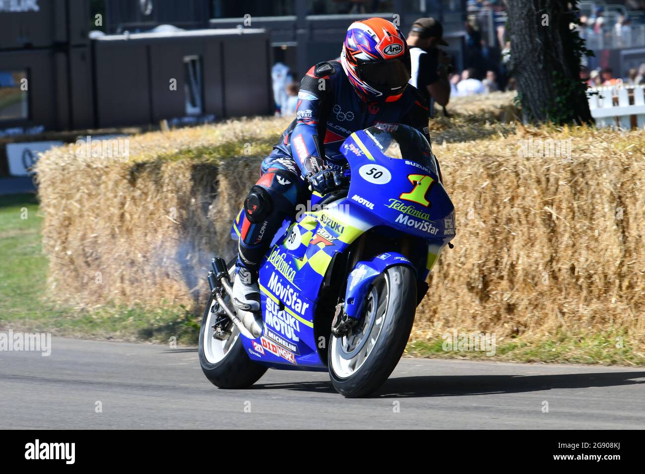 Kenney Roberts Jnr, Suzuki RGV500 XR80, 50 Jahre Suzuki im Grand Prix-Rennen, Goodwood Festival of Speed, die Maestros - Motorsport's Great All-Rou Stockfoto