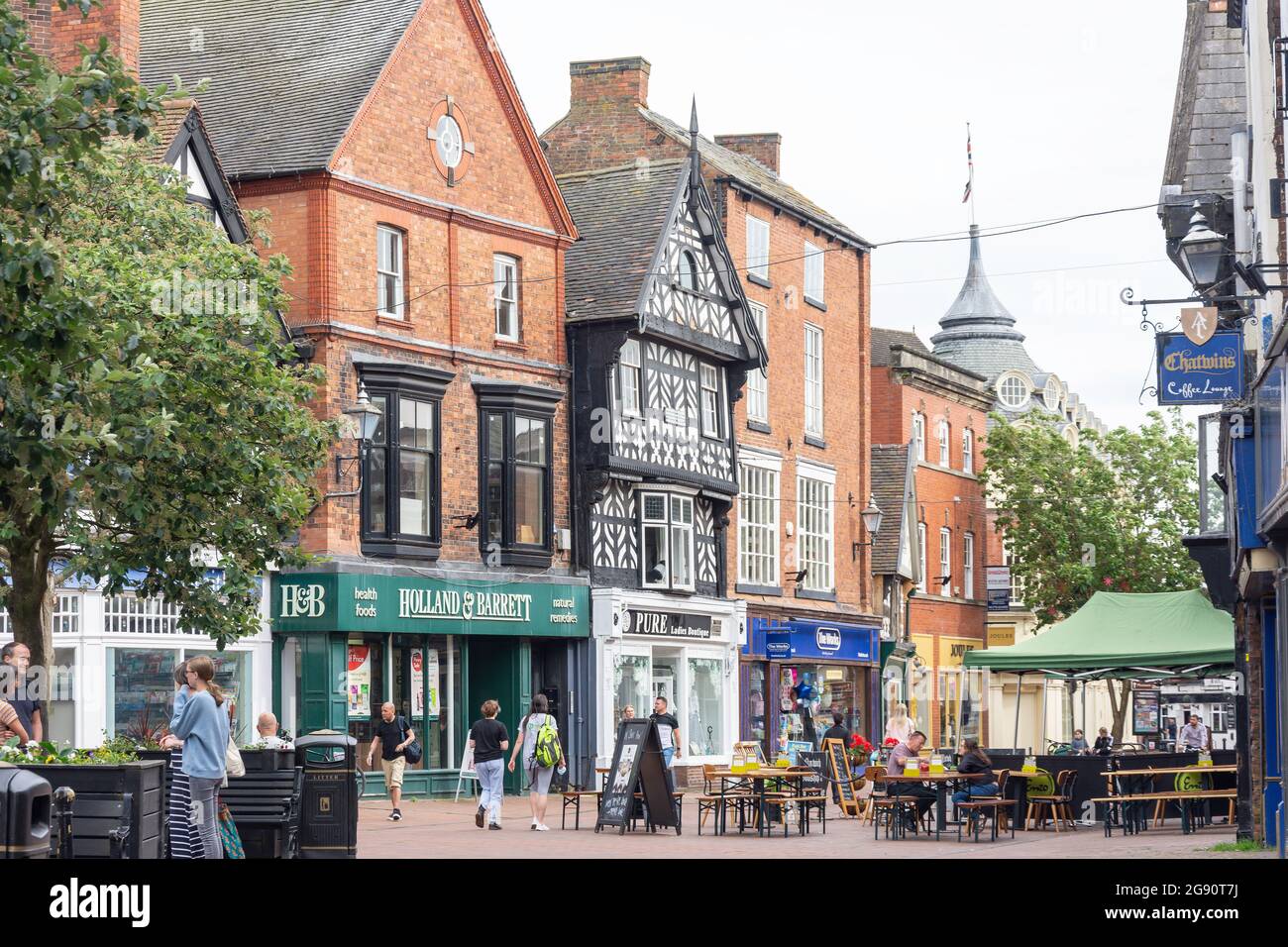 Town Square, High Street, Nantwich, Ches Hire, England, Vereinigtes Königreich Stockfoto