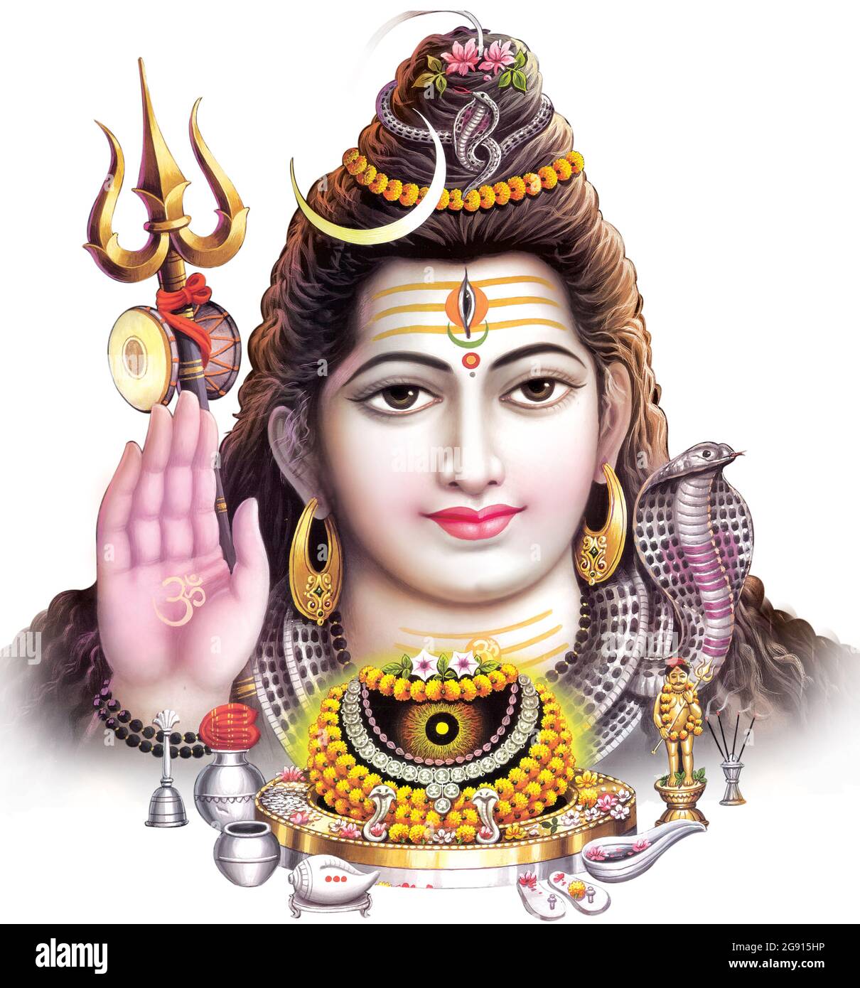 Digitale Malerei Des Hindu-Gottes Shiva Stockfoto