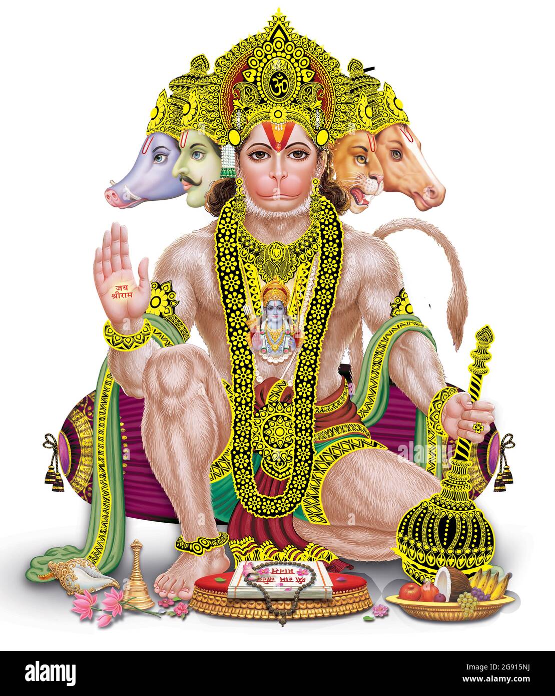Rama vakta Indischer Fürst Hanuman Stockfoto