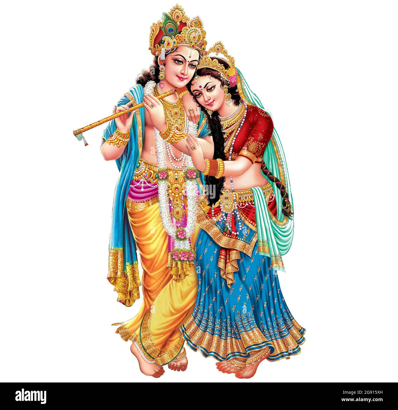 Indischer Gott Radhakrishna, indisches mythologisches Bild von Radhakrishna. Stockfoto